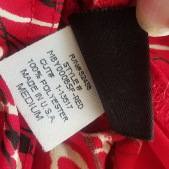 Red Black White VINTAGE STUDIO Skirt. Size M. 100% polyester. - Picture 11 of 12